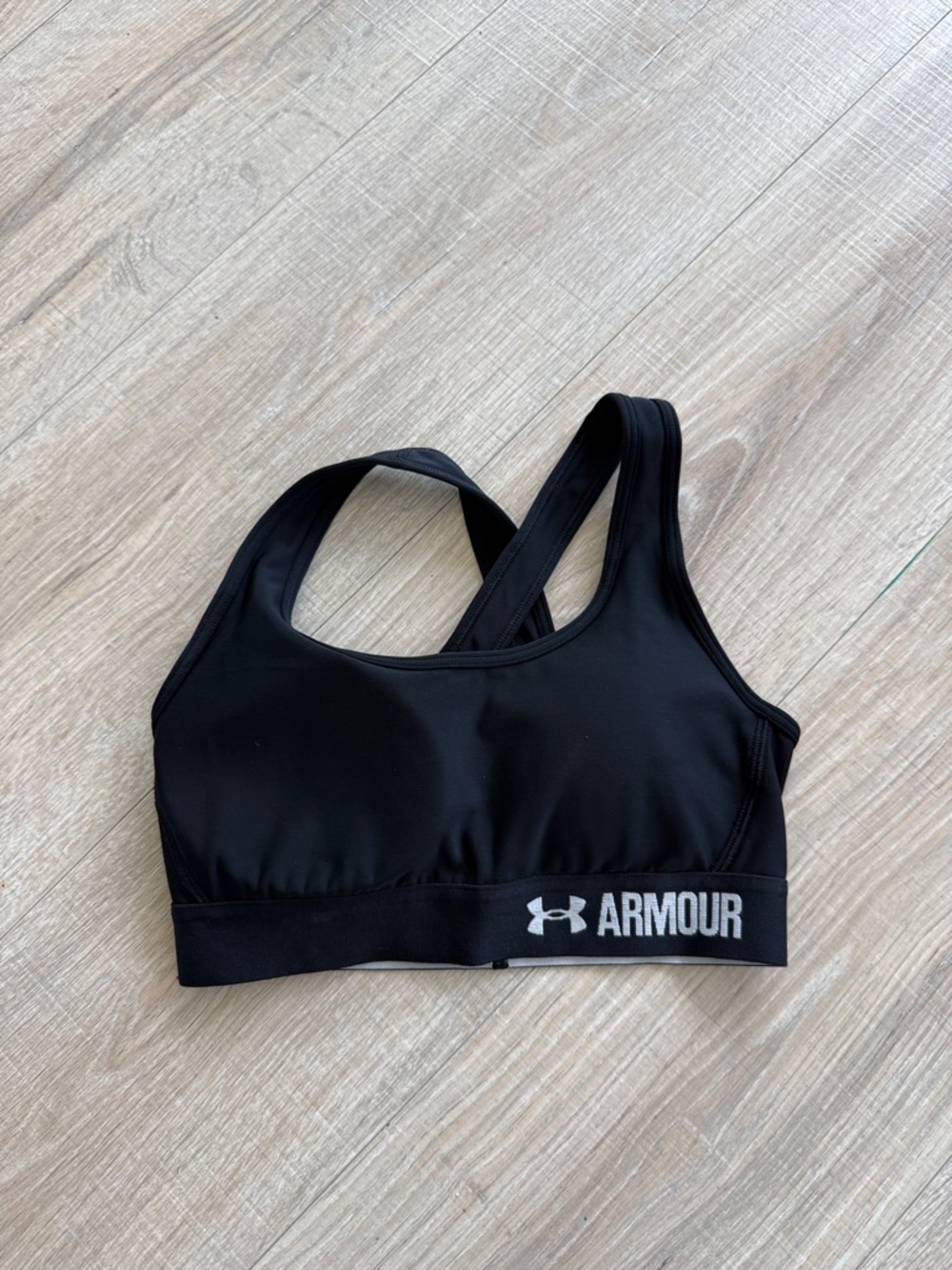 Under Armour Black Racerback Sports Bra with Logo Band